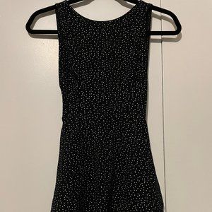XS American Apparel Ponte Sleeveless Skater Dress - scattered polka dots